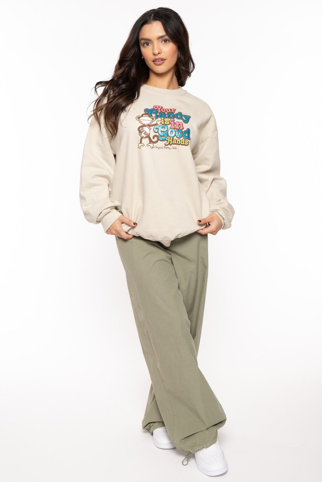 Your Candy -Bobby Jack Crew Glitter Sweatshirt - Sand — image 3