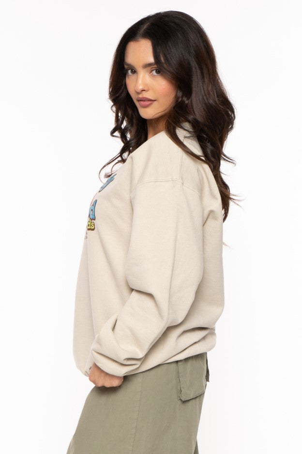 Your Candy -Bobby Jack Crew Glitter Sweatshirt - Sand — image 4