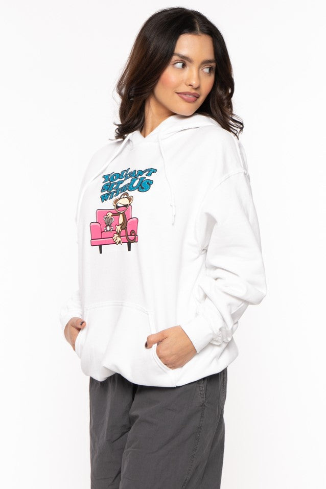 You Can't Sit - Bobby Jack Glitter Hoodie -White — image 3