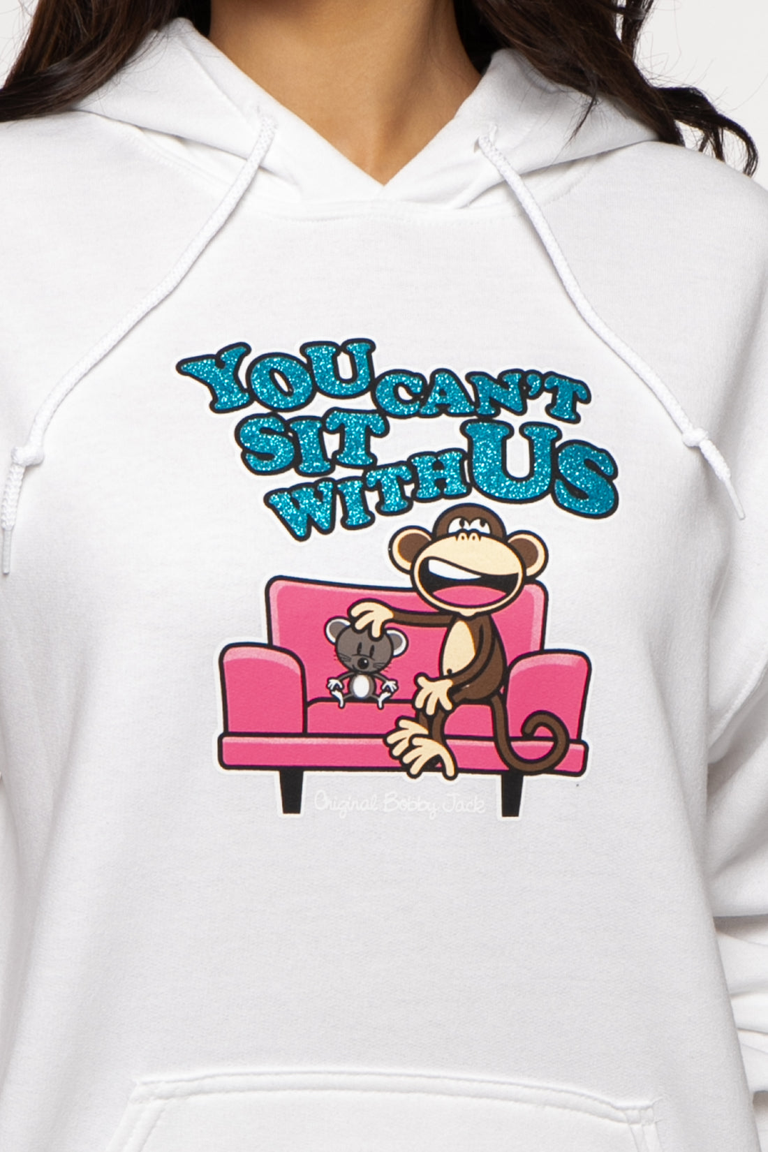You Can't Sit - Bobby Jack Glitter Hoodie -White — image 5