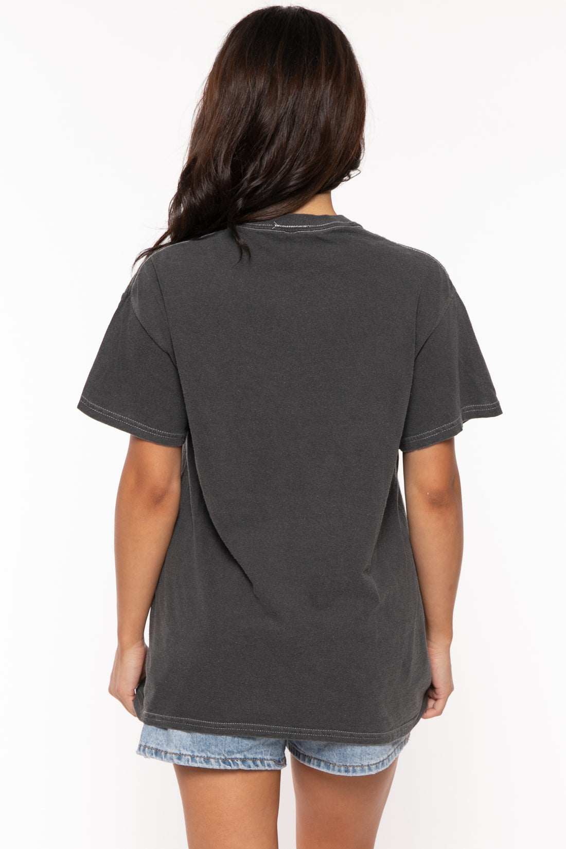 You Can't Sit - Bobby Jack Garment-Dyed Glitter Boyfriend T-Shirt -Charcoal — image 6