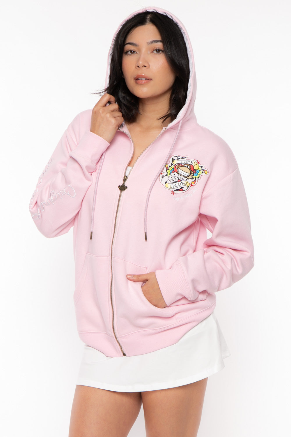 Lucky - Bobby Jack Oversized Premium Zip Hoodie - Pink — image 14