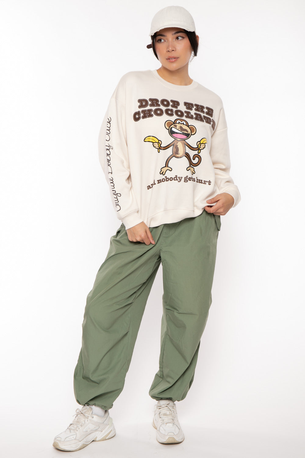 Chocolate - Bobby Jack Oversized Premium Sweatshirt - Ivory — image 9