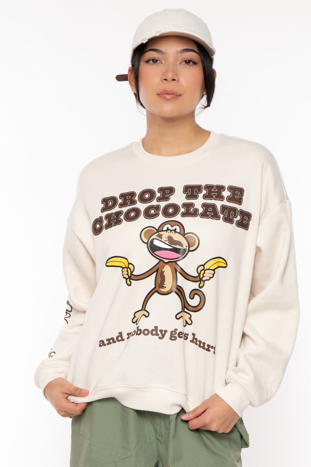 Chocolate - Bobby Jack Oversized Premium Sweatshirt - Ivory — image 10