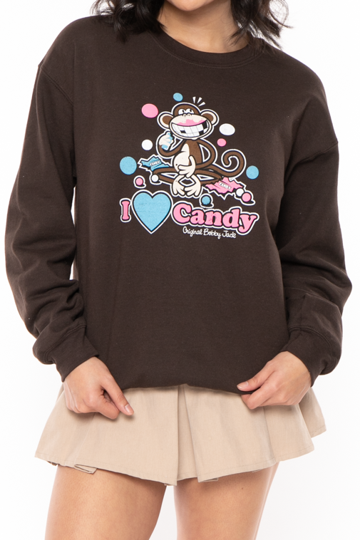 I Love Candy - Bobby Jack Crew Sweatshirt - Brown — image 6