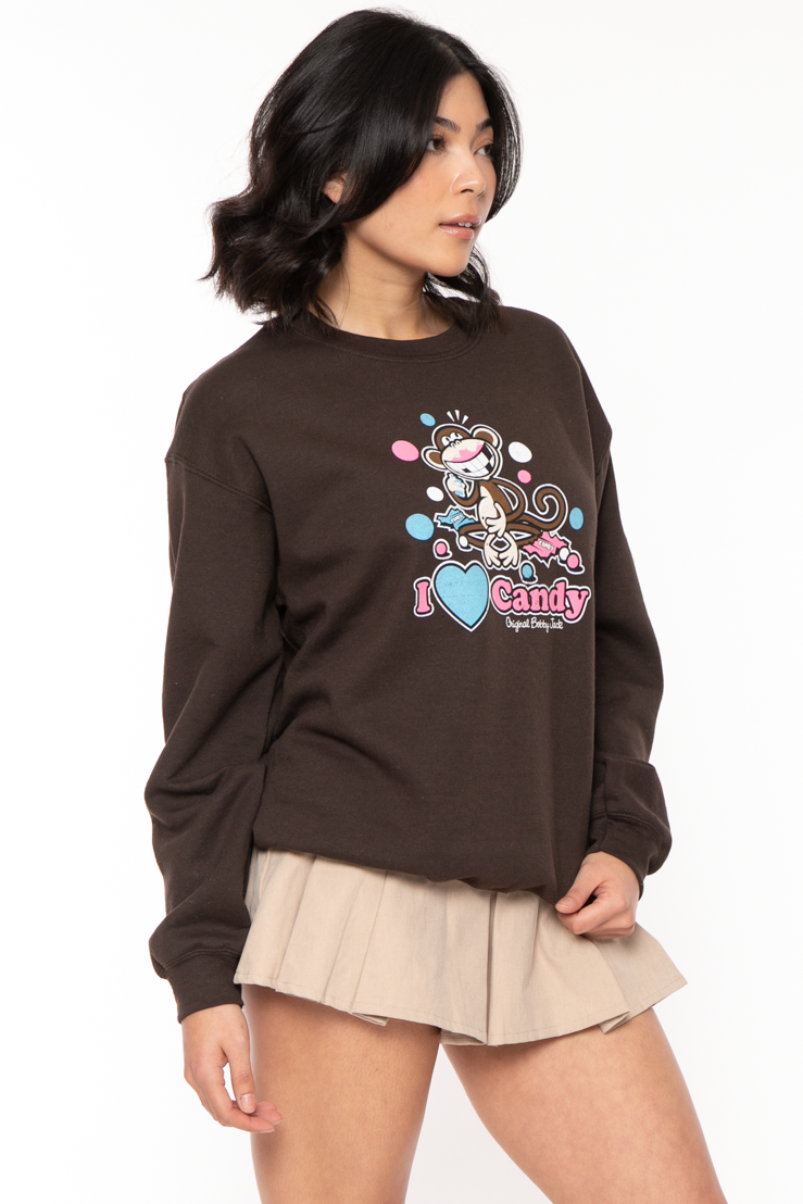 I Love Candy - Bobby Jack Crew Sweatshirt - Brown — image 5