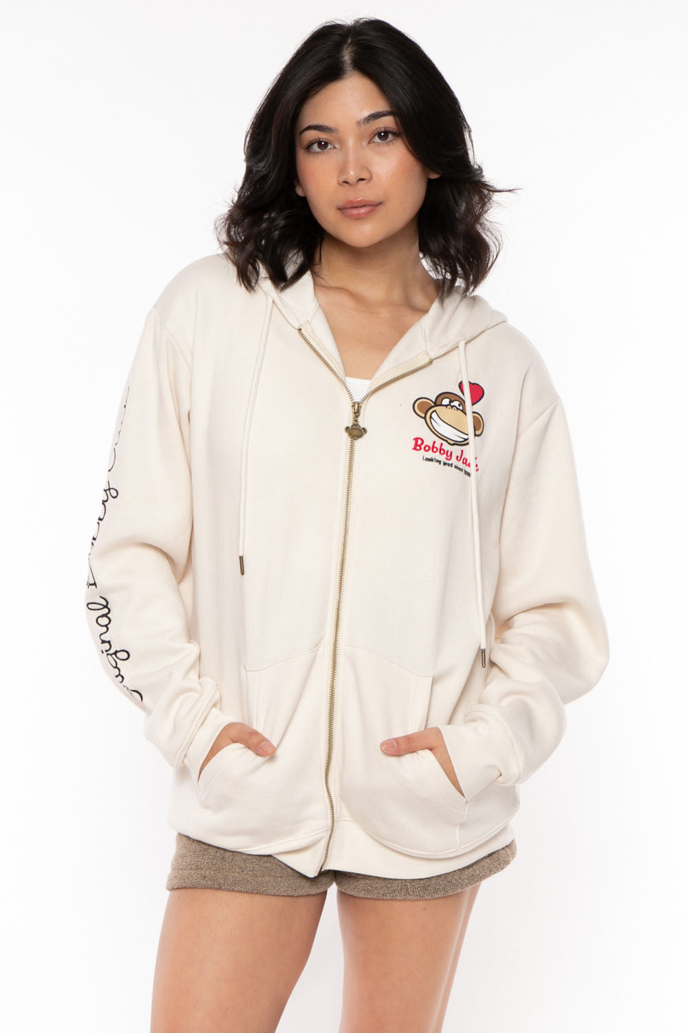 Looking Good - Bobby Jack Oversized Premium Zip Hoodie - Ivory — image 2
