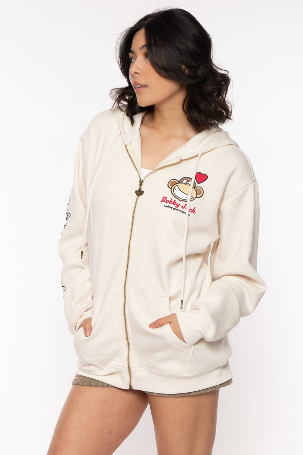Looking Good - Bobby Jack Oversized Premium Zip Hoodie - Ivory — image 8
