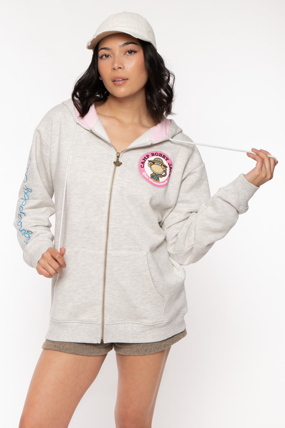 Camp - Bobby Jack Oversized Premium Zip Hoodie - Heather Grey — image 8