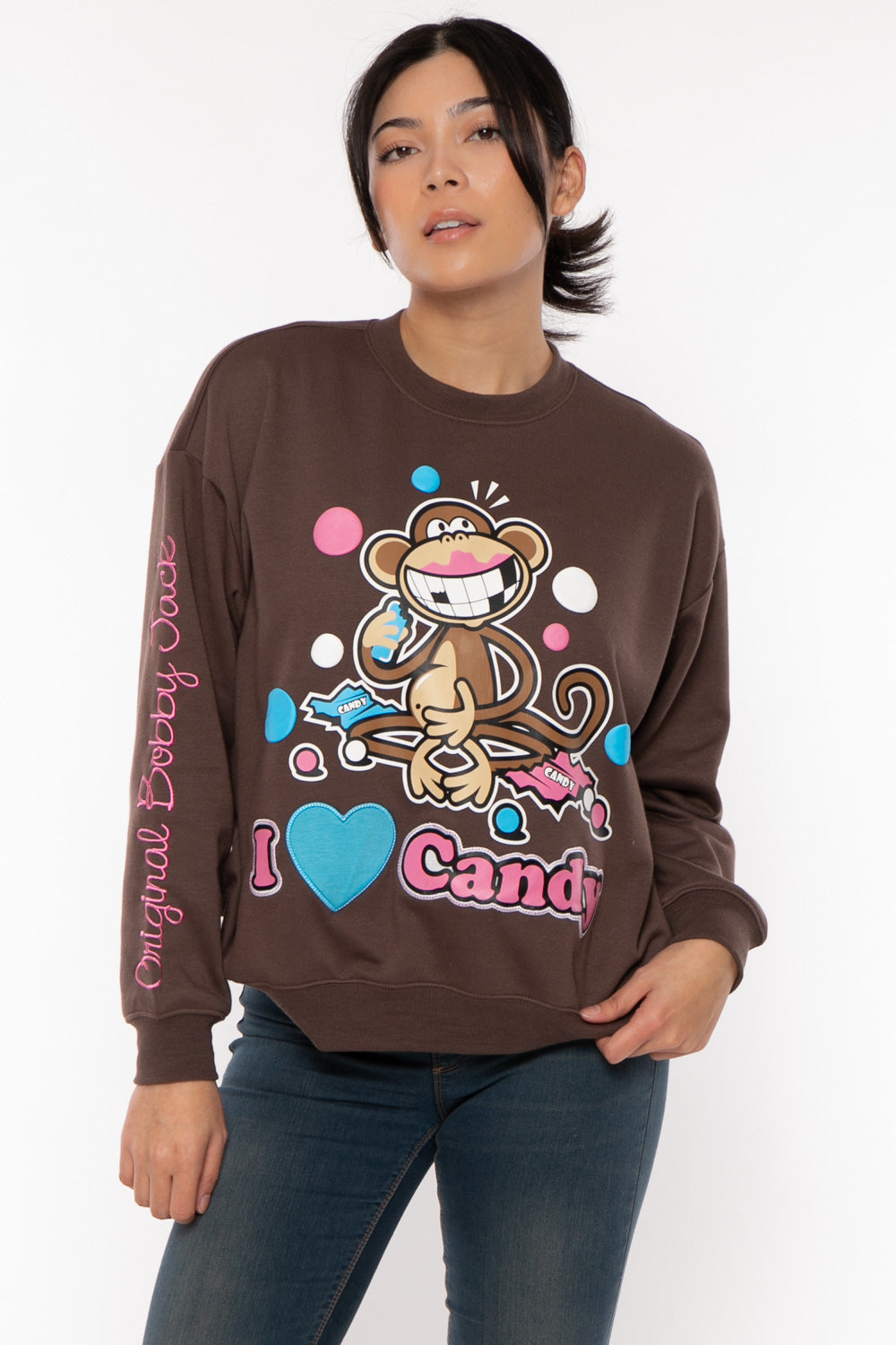 I Love Candy - Bobby Jack Oversized Premium Sweatshirt - Brown — image 7