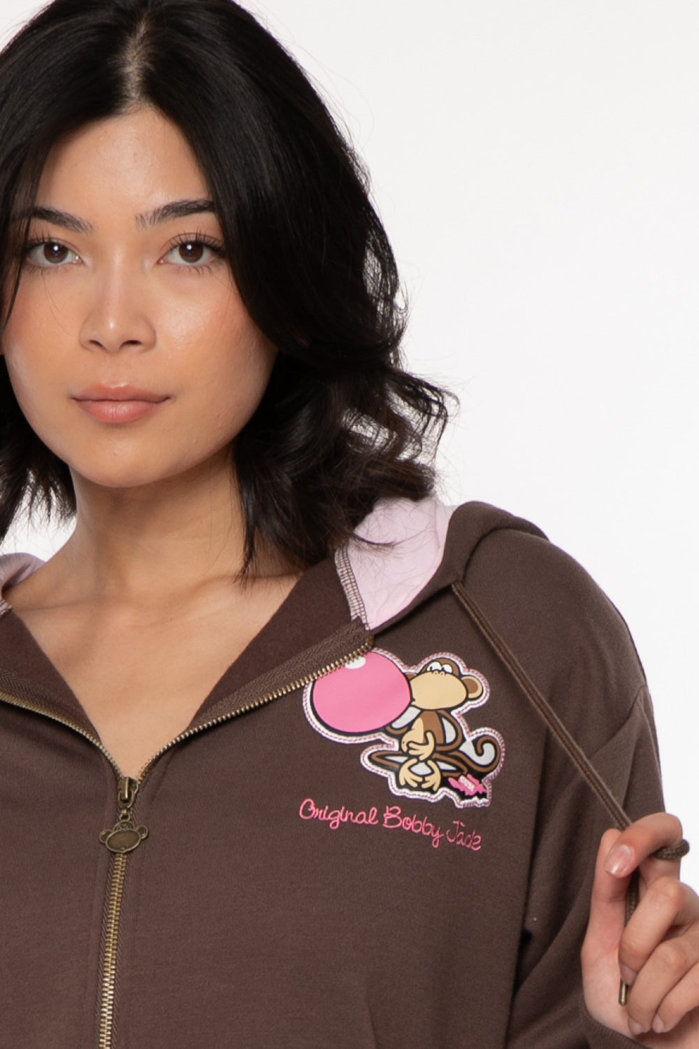 Don't Burst - Bobby Jack Oversized Premium Zip Hoodie - Brown — image 10