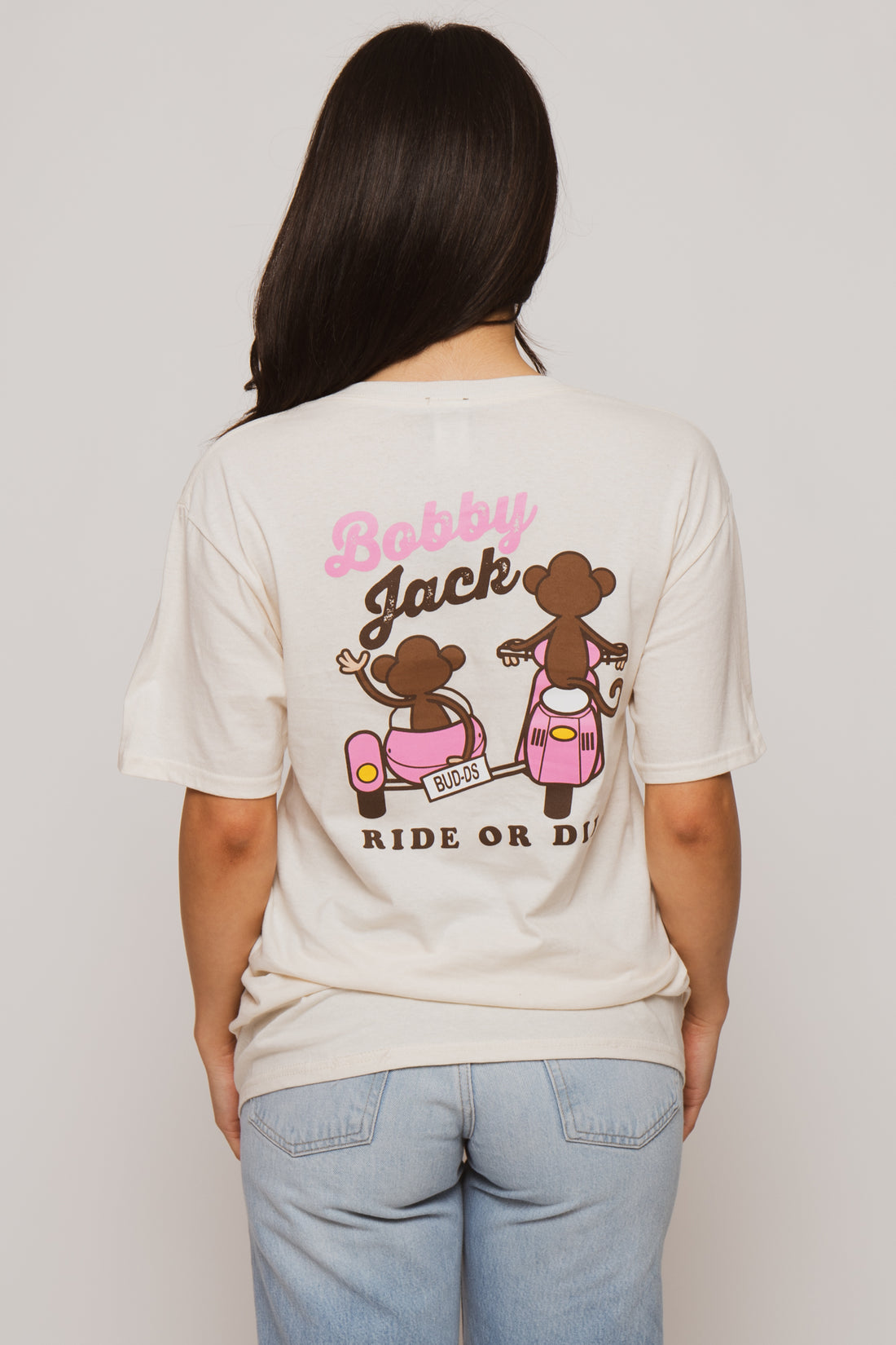 Scooter Club - Bobby Jack Boyfriend Rhinestone T-Shirt -Ivory — image 5
