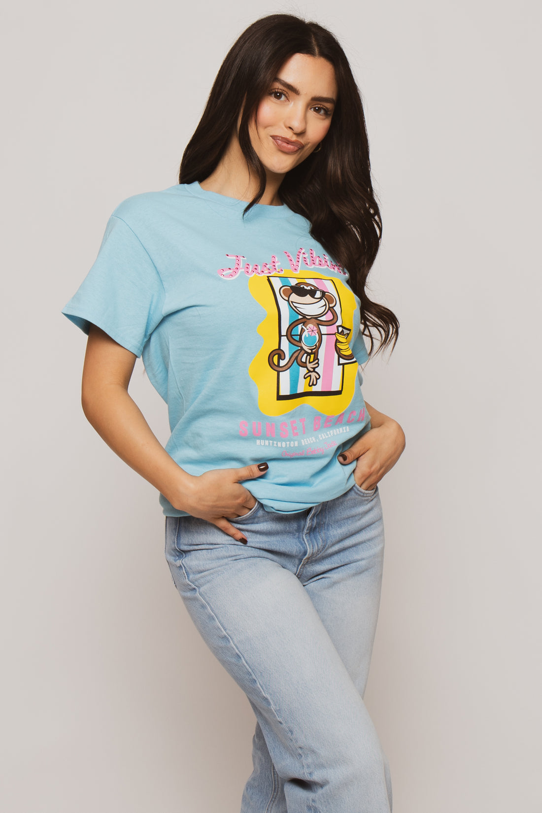 Just Vibin - Bobby Jack Boyfriend Rhinestone T-Shirt -Blue — image 3