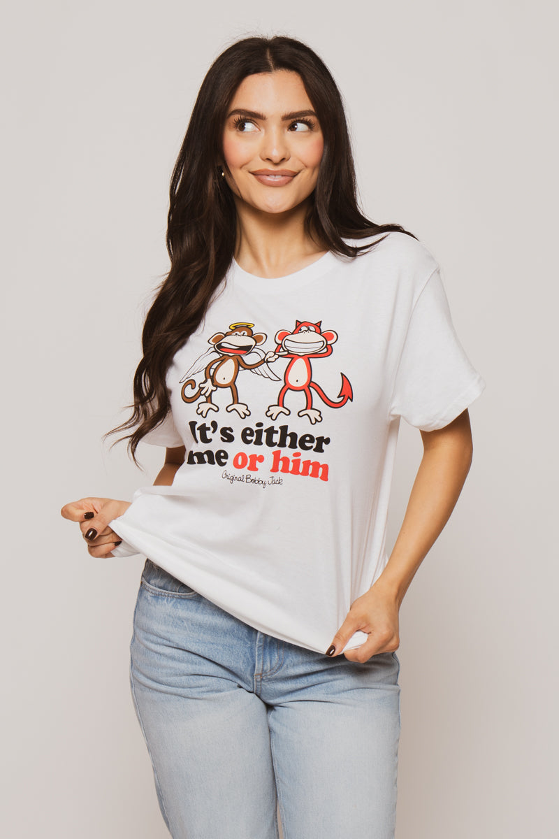 Me Or Him - Bobby Jack Unisex T-Shirt - White — image 4