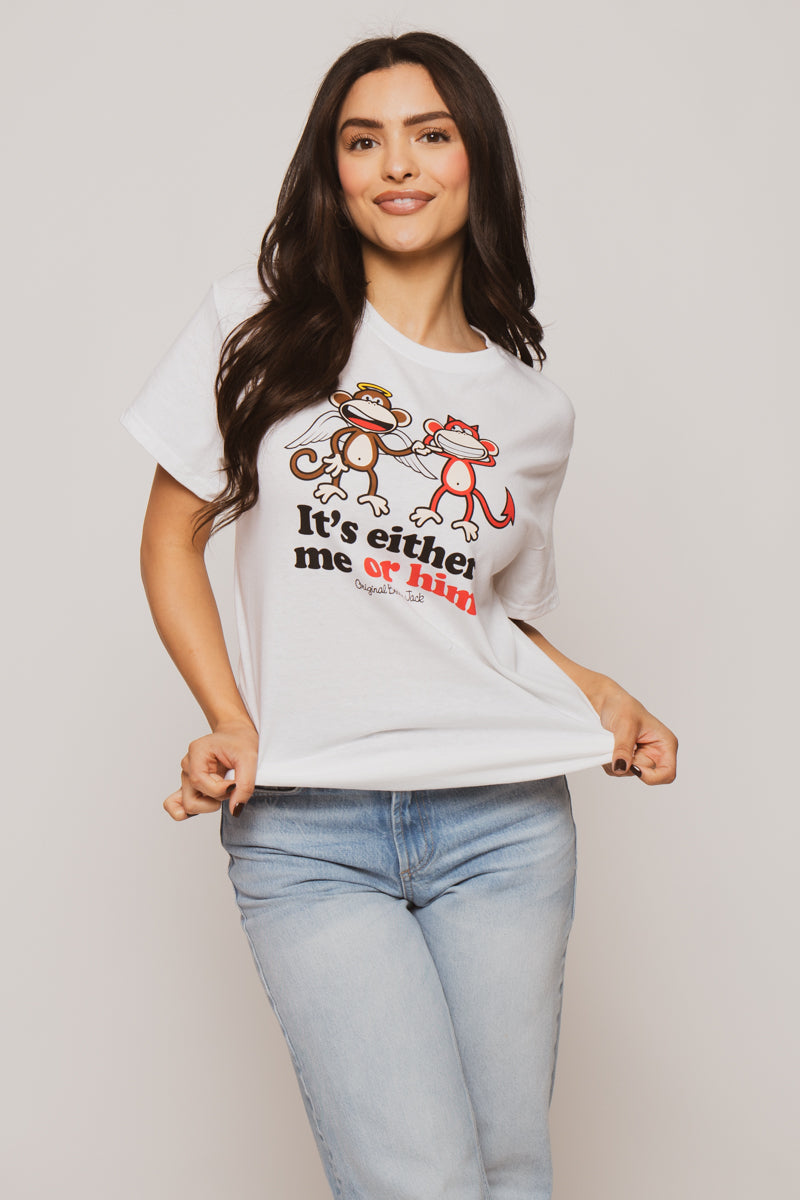 Me Or Him - Bobby Jack Unisex T-Shirt - White — image 2