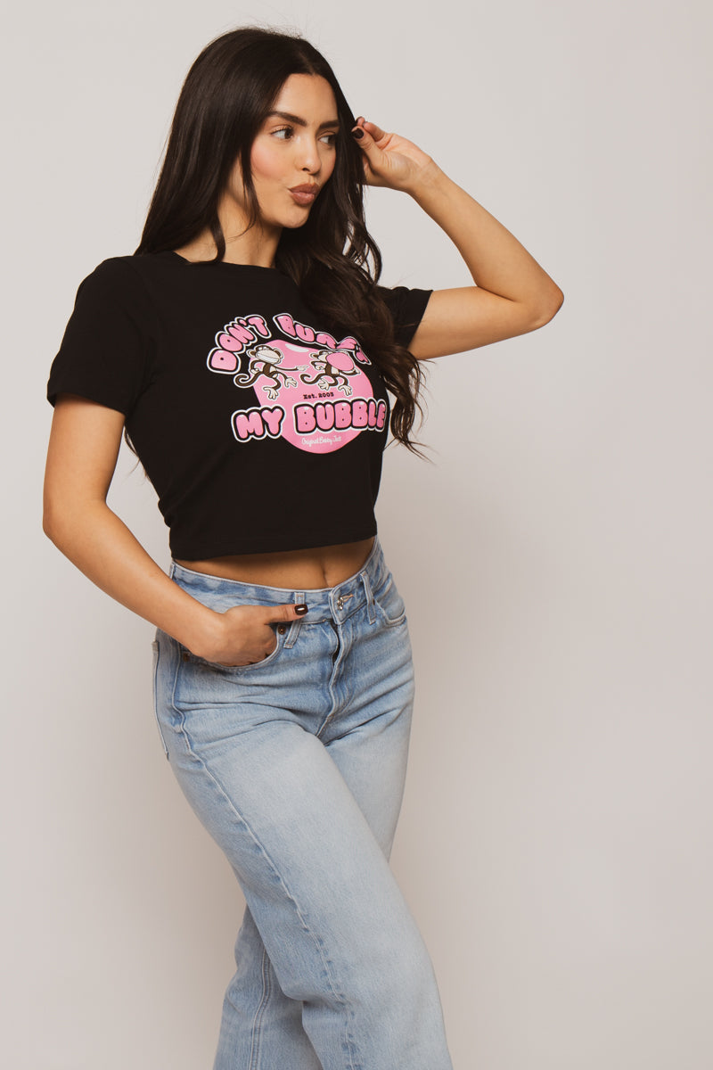 Don't Burst- Bobby Jack Baby Tee - Black — image 8