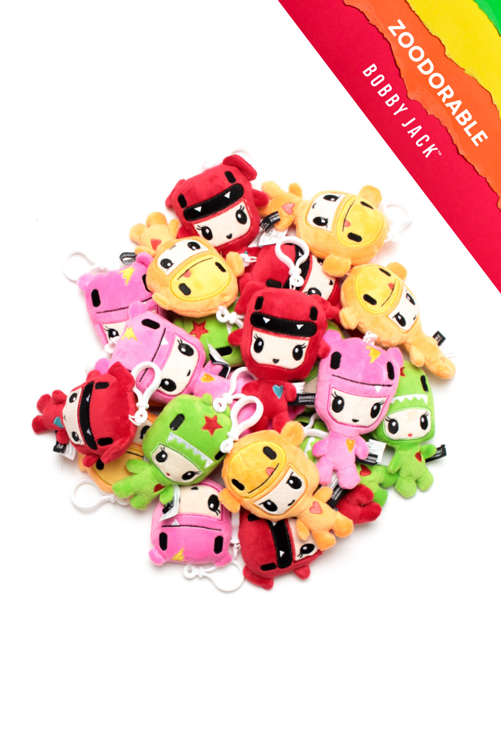 Zoodorable Back Pack Clip Plush Doll Mixed (20 Pack) - 5in – Bobby