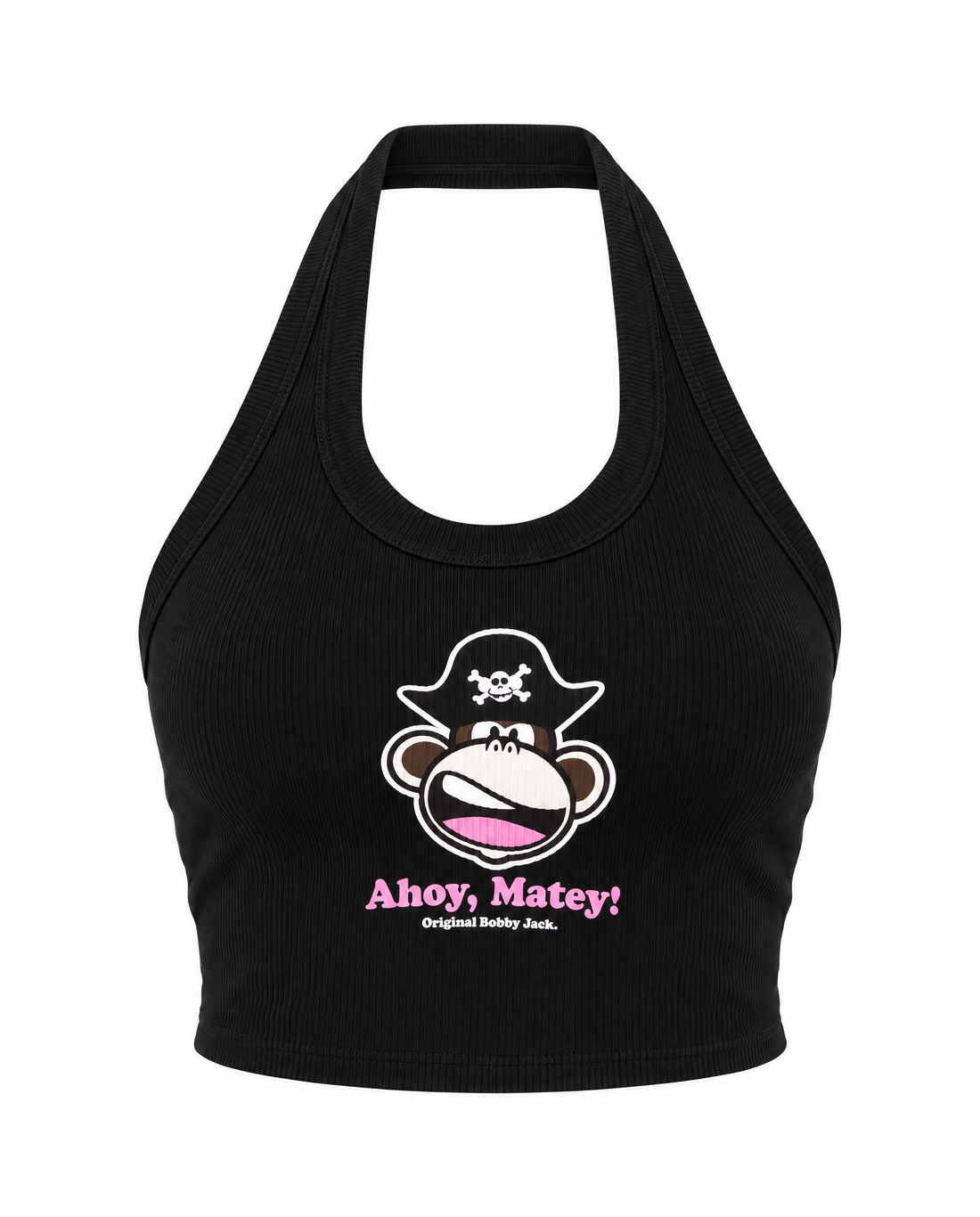 Ahoy, Matey - Bobby Jack Halter Crop Top - Black — image 1