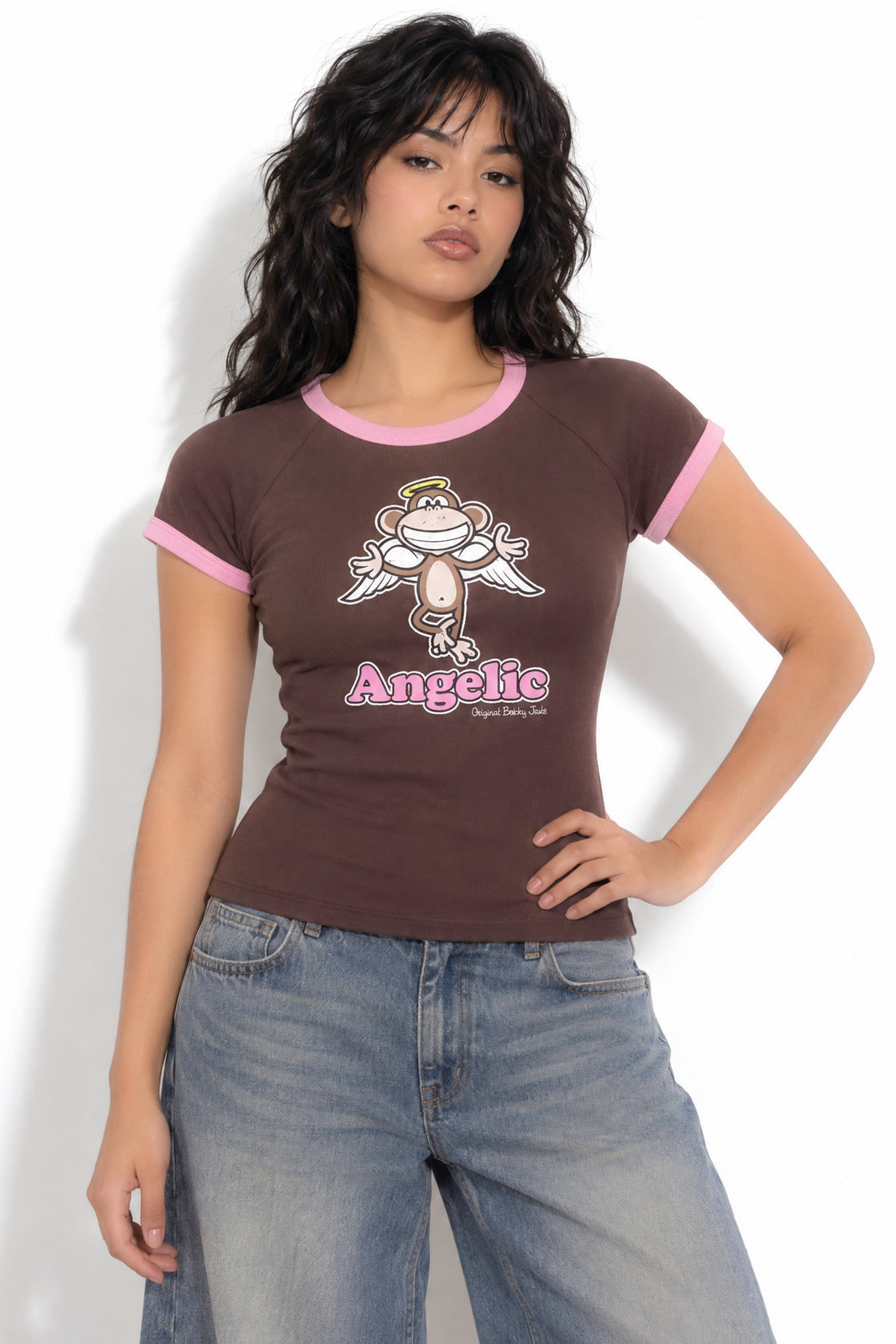 Angelic - Bobby Jack RaglanTop (Front + Back Print) - Brown — image 2