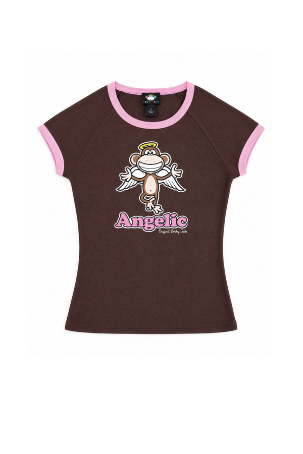 Angelic - Bobby Jack RaglanTop (Front + Back Print) - Brown