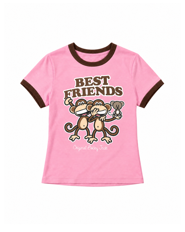 Best Friends - Bobby Jack Ringer Top - Pink