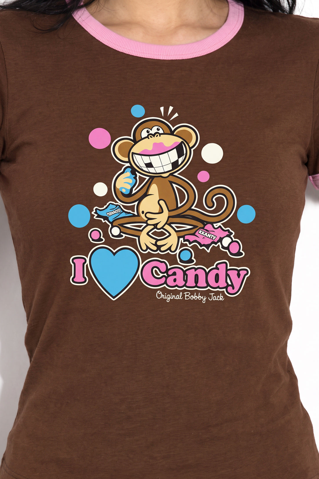 I Love Candy - Bobby Jack Ringer Top - Brown — image 4