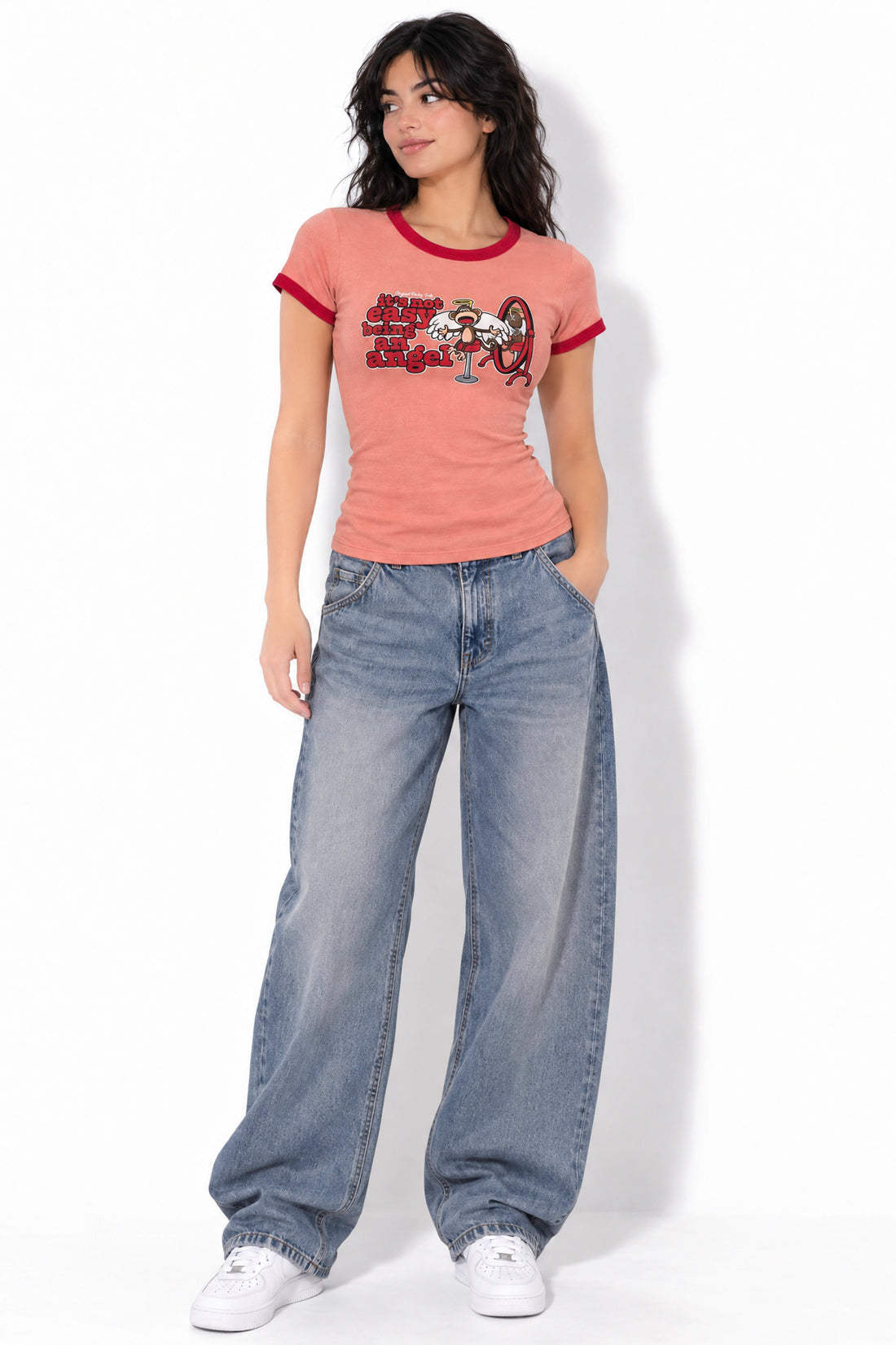 Being An Angel - Bobby Jack Ringer Top - Peach — image 3