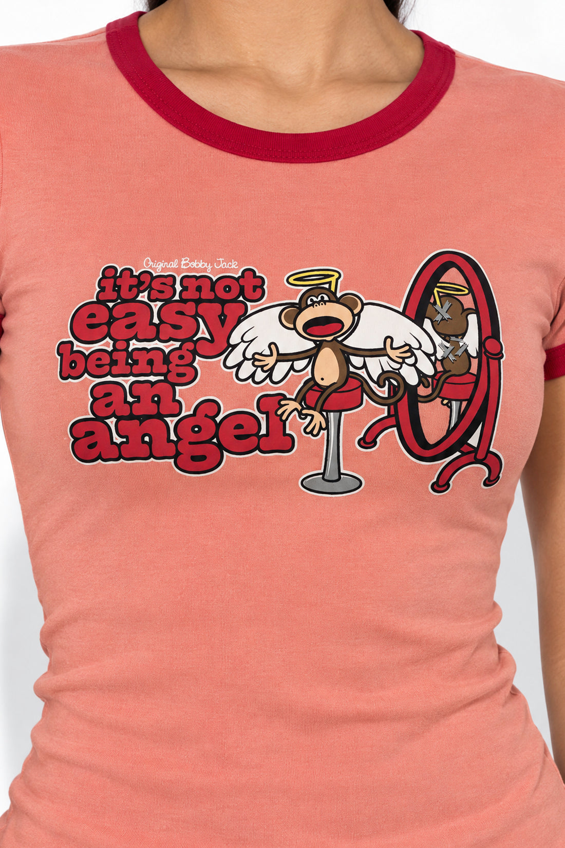 Being An Angel - Bobby Jack Ringer Top - Peach — image 4