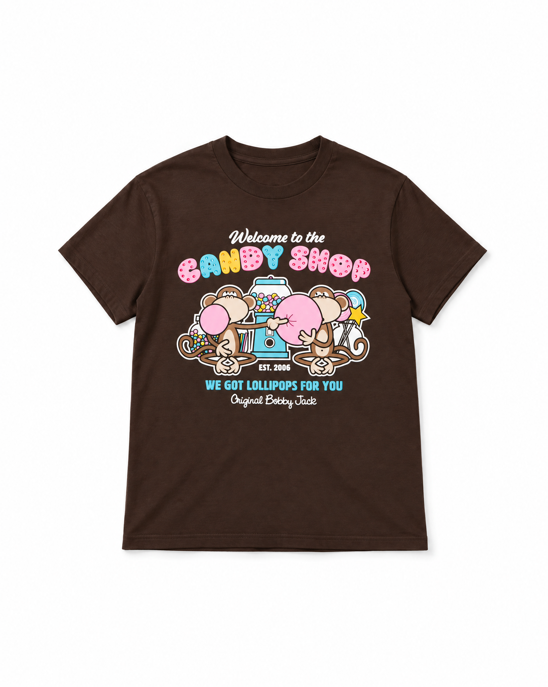 Candy Shop - Bobby Jack Boyfriend Rhinestone T-Shirt -Brown — image 1