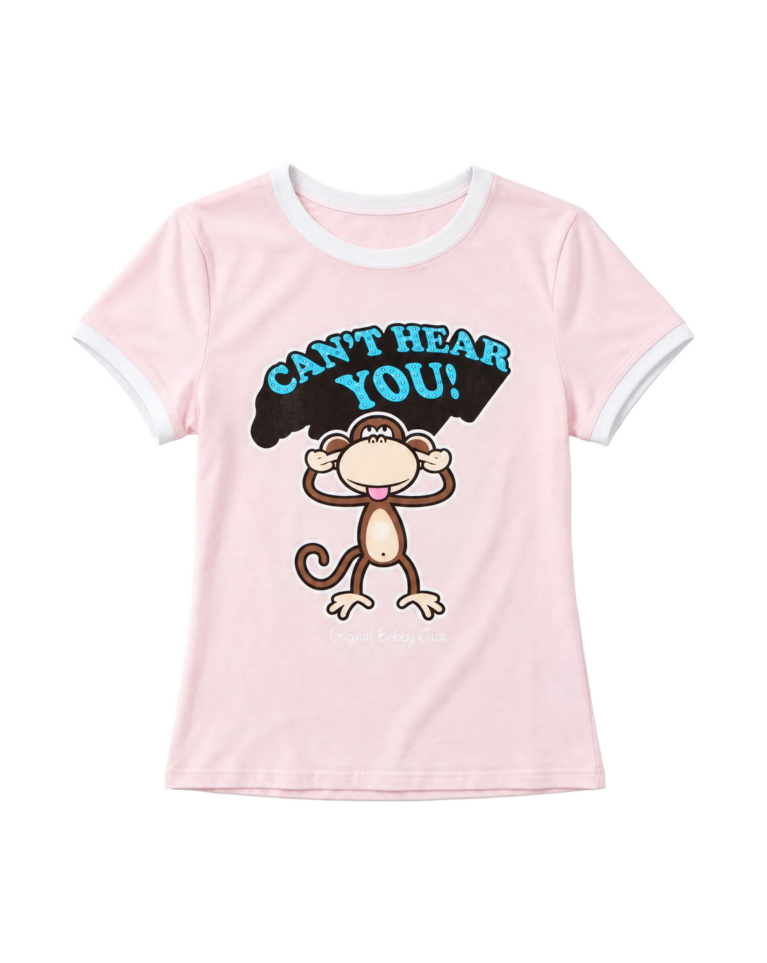 Can't Hear You - Bobby Jack Rhinestone Ringer Top -Pink — image 1