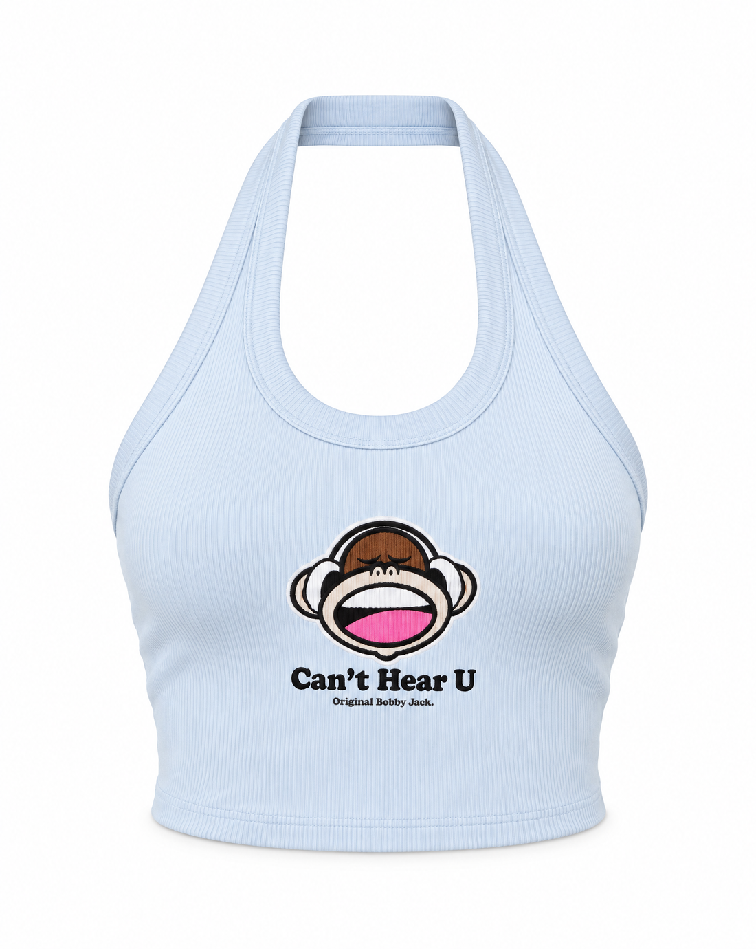Can't Hear U- Bobby Jack Halter Crop Top - Blue — image 1