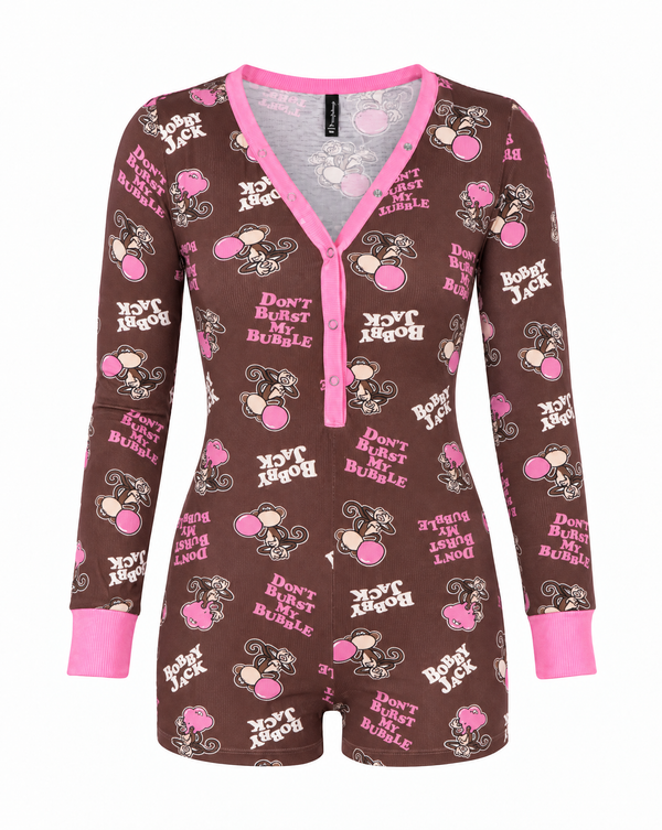 Don't Burst My Bubble - Bobby Jack Pajama Onesie - Brown