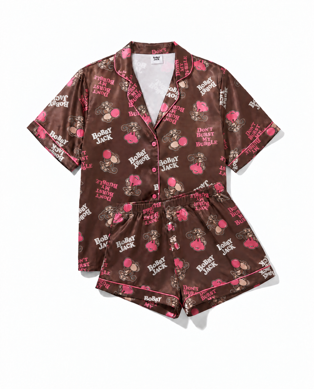 Don't Burst My Bubble - Bobby Jack Pajama Set - Brown — image 1