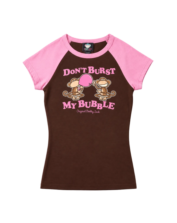 Don't Burst My Bubble - Bobby Jack Raglan Top - Brown