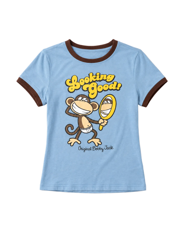 Looking Good - Bobby Jack Ringer Top - Blue