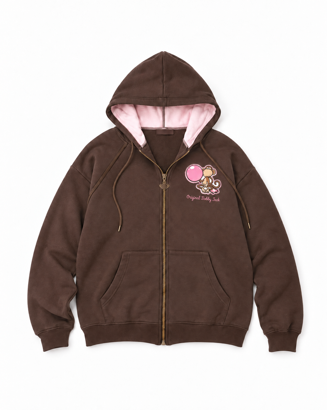 Don't Burst - Bobby Jack Oversized Premium Zip Hoodie - Brown — image 1