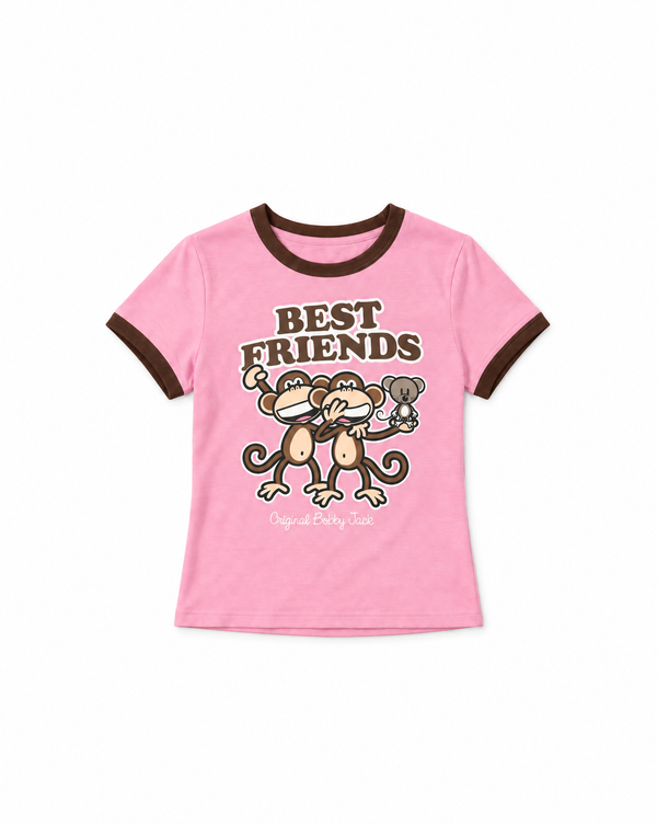 Best Friends - Bobby Jack Ringer Top - Pink
