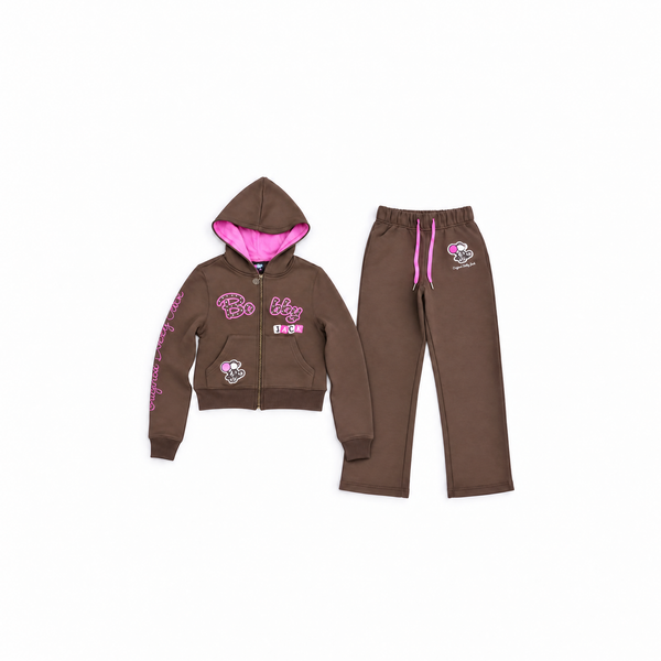 Bobby Jack Hoodie & Pants Set - Don't Burst My Bubble - Brown
