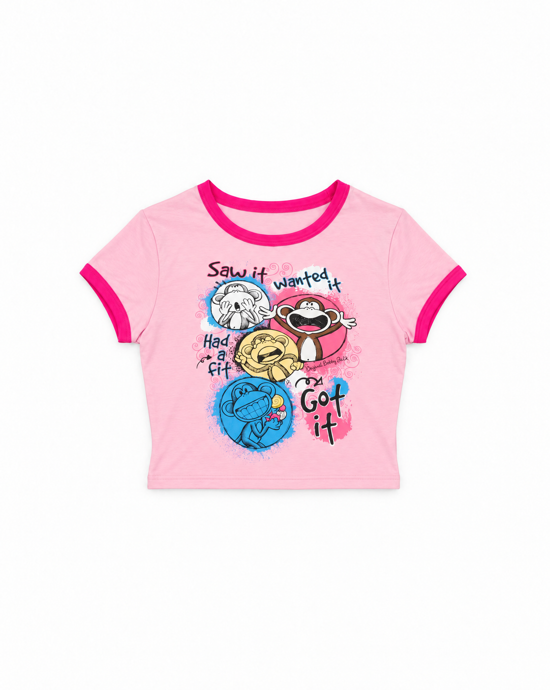Had A Fit - Bobby Jack Crop Ringer Top - Pink — image 1