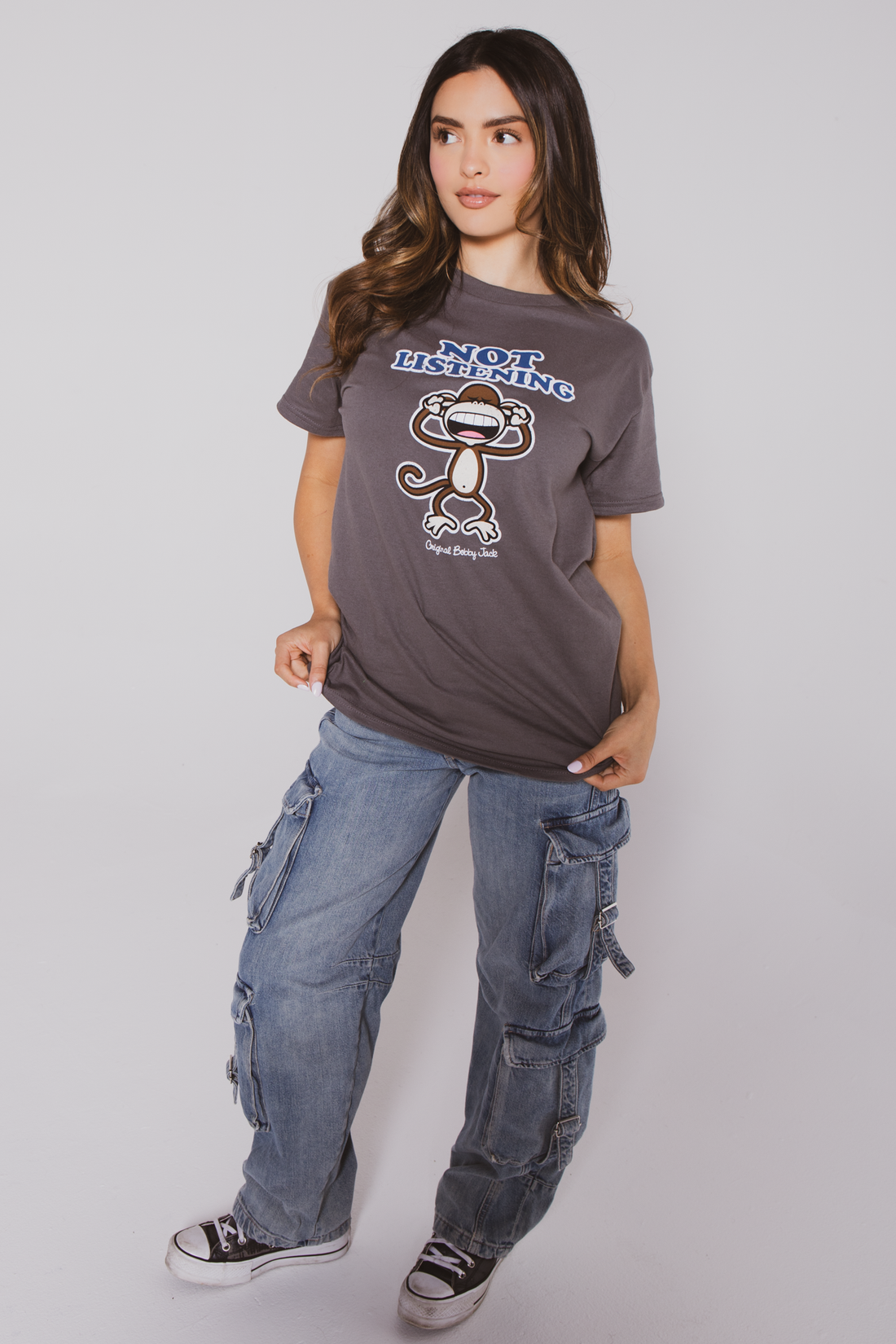 Not Listening - Bobby Jack Boyfriend T-Shirt -Charcoal — image 4