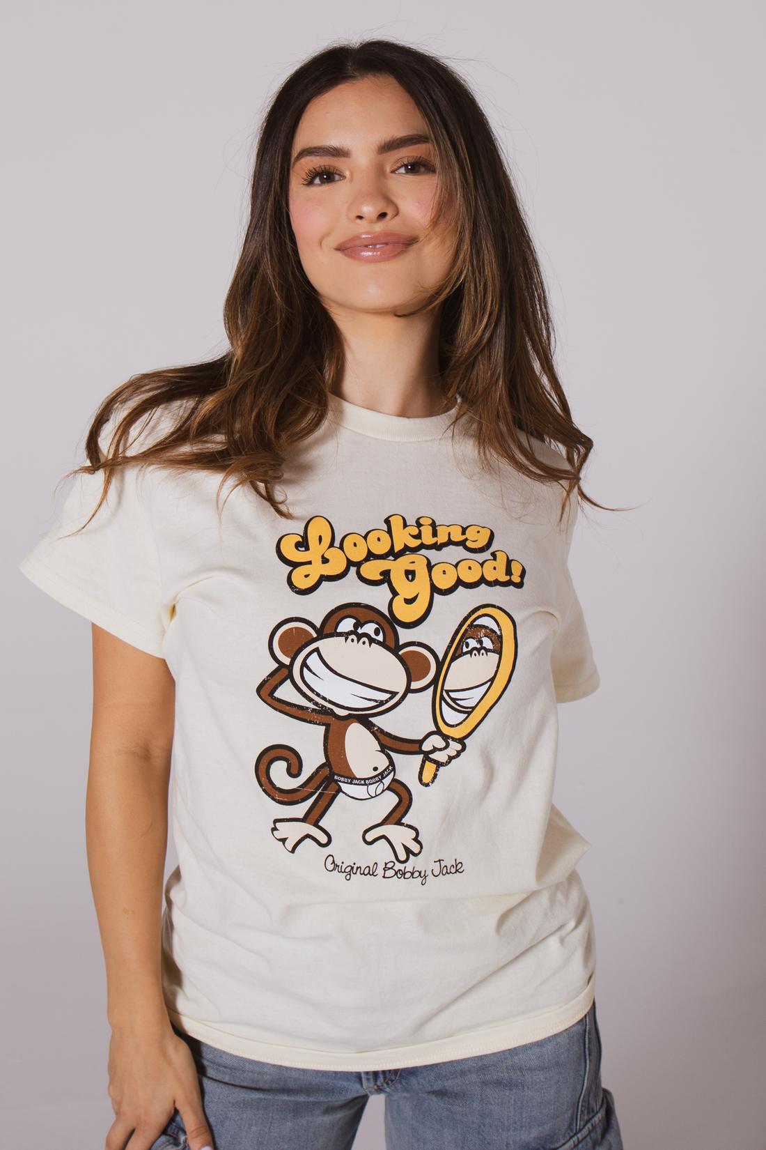 Looking Good - Bobby Jack Boyfriend T-Shirt -Cream — image 4