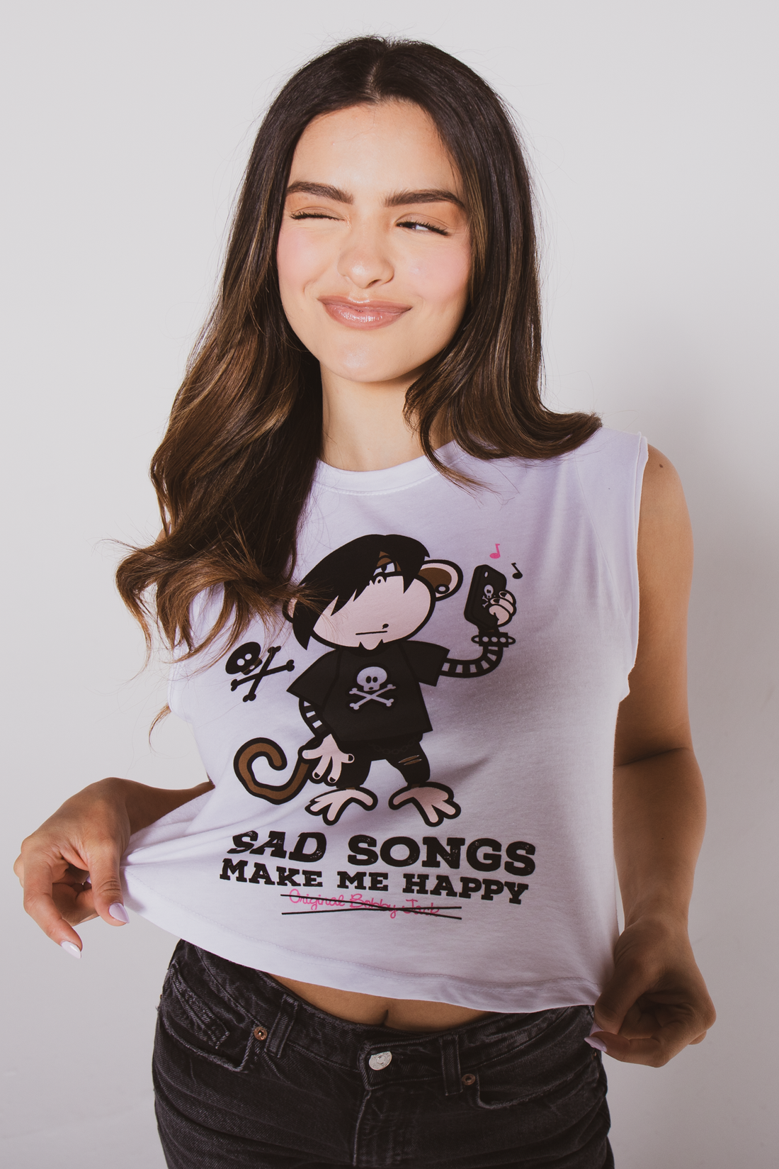 Sad Songs - Bobby Jack Muscle Tee - White — image 4