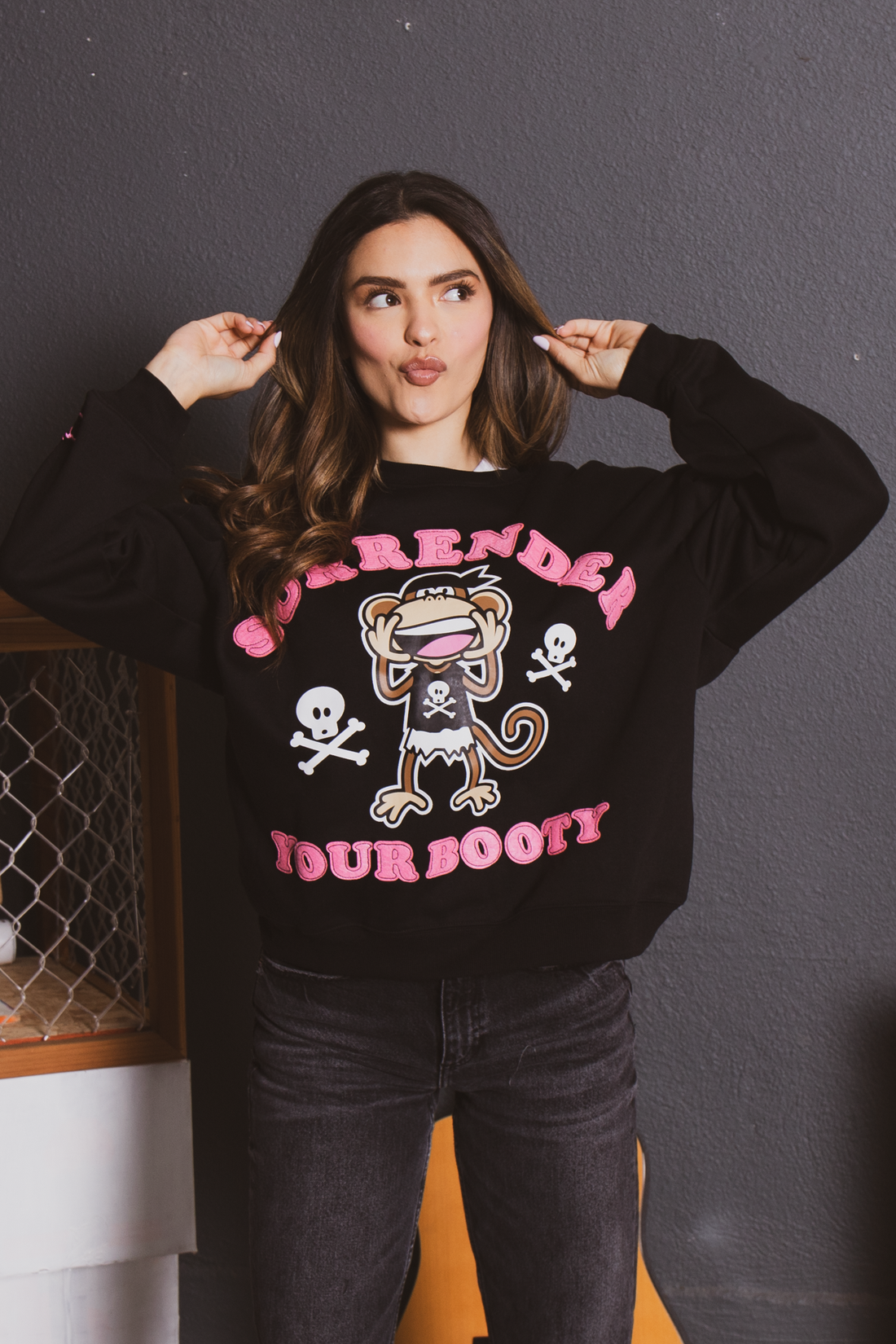Surrender - Bobby Jack Oversized Premium Sweatshirt - Black — image 2