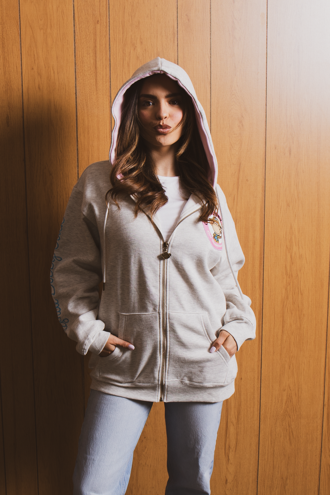 Camp - Bobby Jack Oversized Premium Zip Hoodie - Heather Grey — image 4