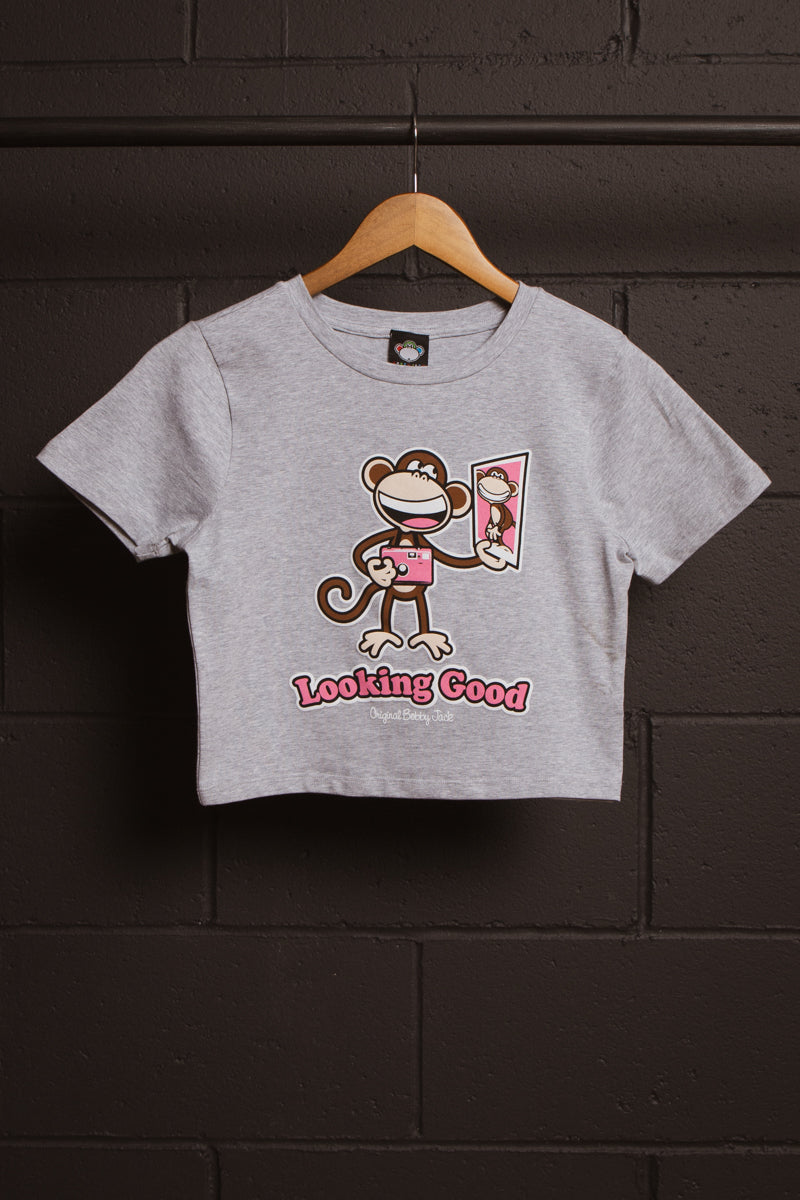 Looking Good- Bobby Jack Baby Tee - Heather Grey — image 8