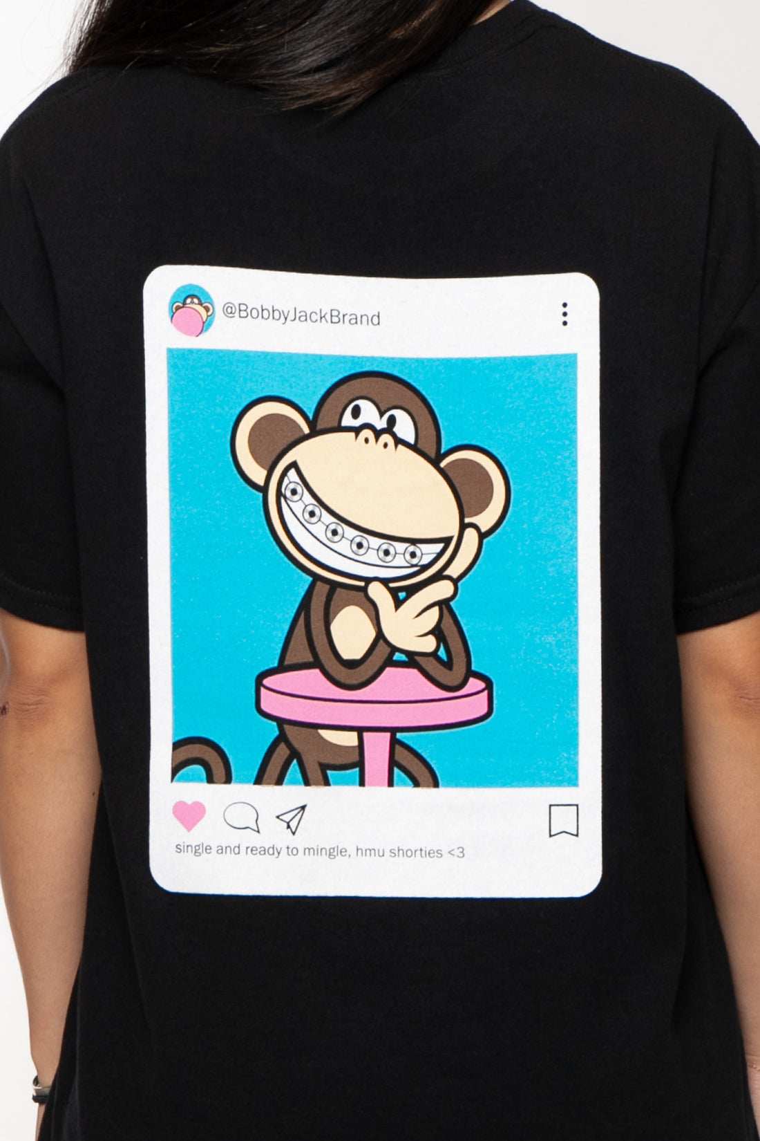 Instagram - Bobby Jack Boyfriend Rhinestone T-Shirt -Black — image 9