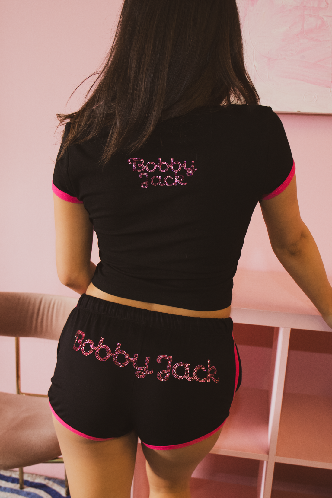 Sparkle Era - Bobby Jack Ringer + Shorts Set - Black — image 3