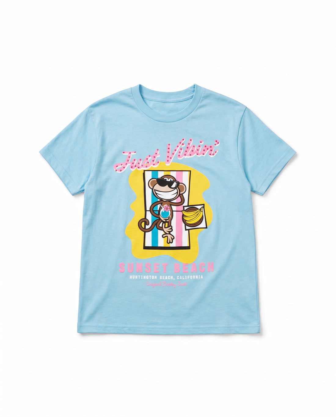Just Vibin - Bobby Jack Boyfriend Rhinestone T-Shirt -Blue — image 1