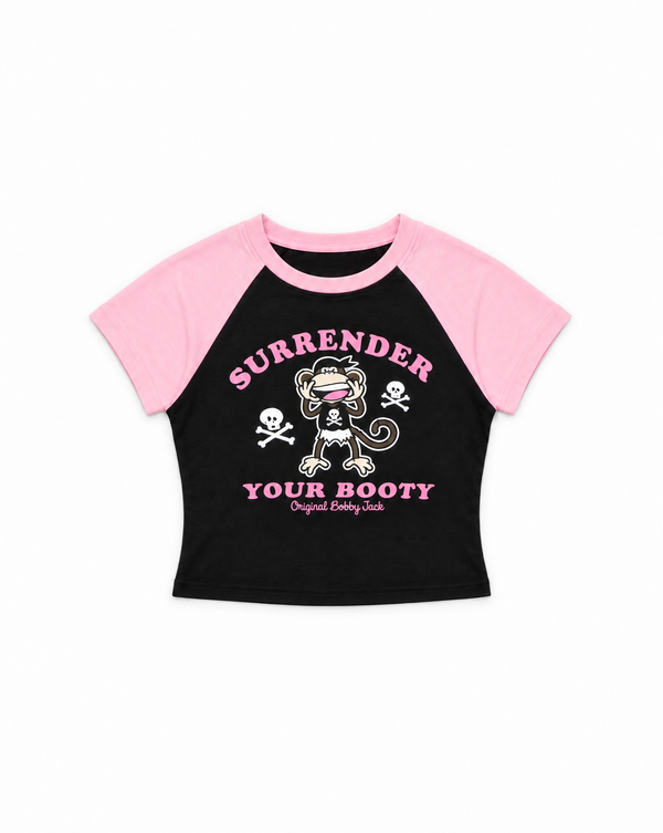 Surrender - Bobby Jack Crop Raglan Top - Black