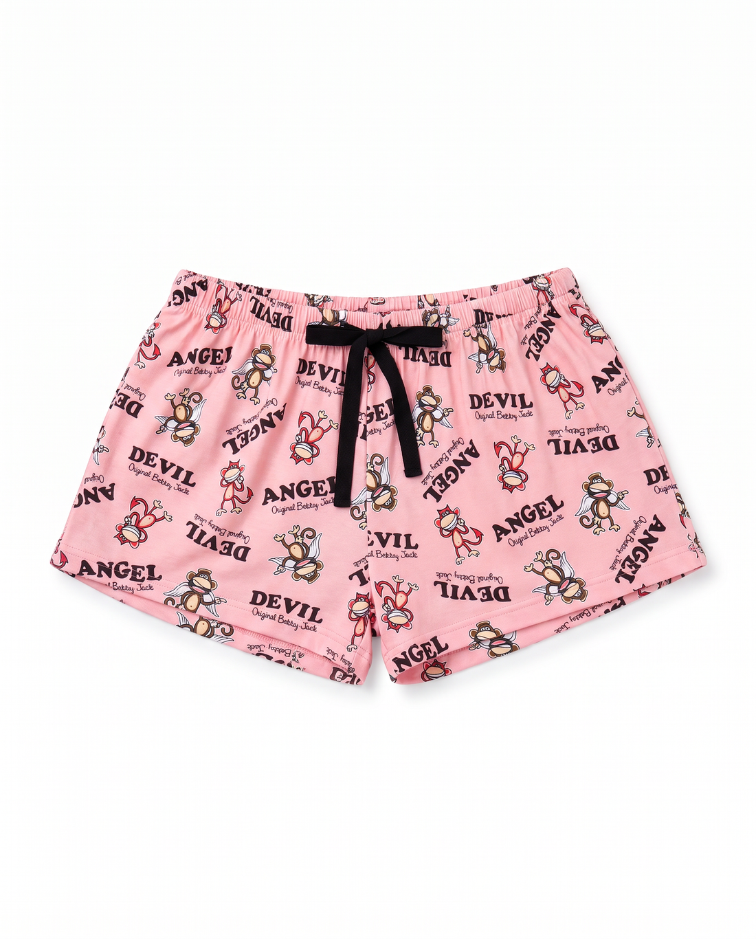 Angel Or Devil - Bobby Jack Allover Pajama Shorts - Pink — image 1